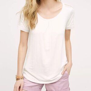 NWT Anthropologie Lace Trimmed Tee Size M